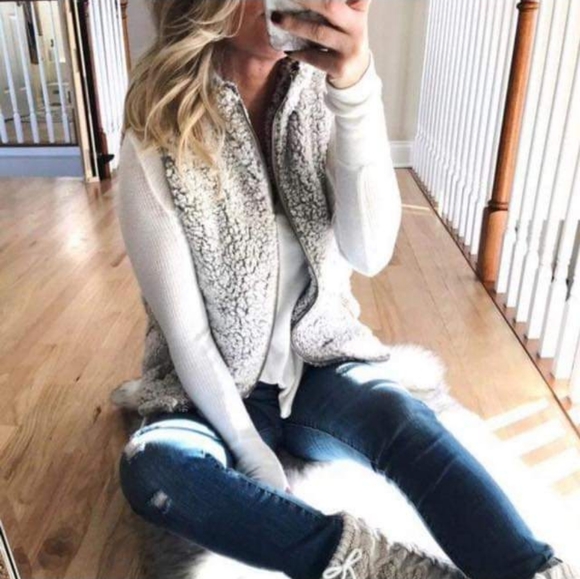 Sherpa fur fleece zip down plush jacket - Picture 2 of 6